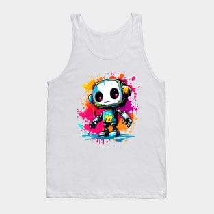 Cute cartoon Robot. Funny cyborg. Tank Top